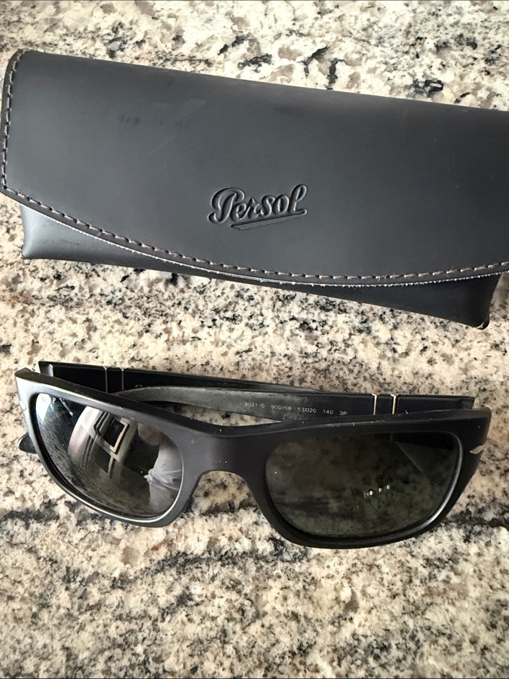 Persol Black Sunglasses with Dark Lenses (3021-S)